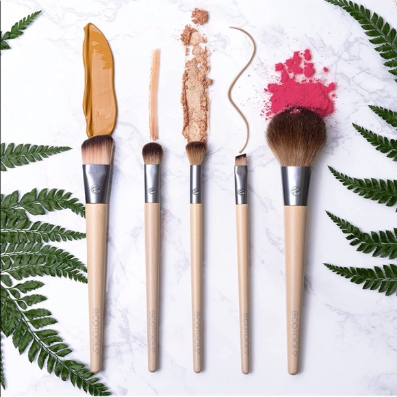 NEW EcoTools Makeup Brush Set Ecofriendly Brushes Tools Beauty Kit Green 5 pk - Picture 4 of 8